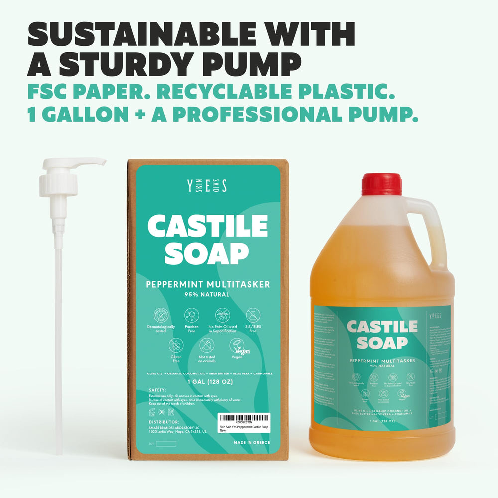 Skin Said Yes peppermint castile soap used for laundry with gentle cleanse.