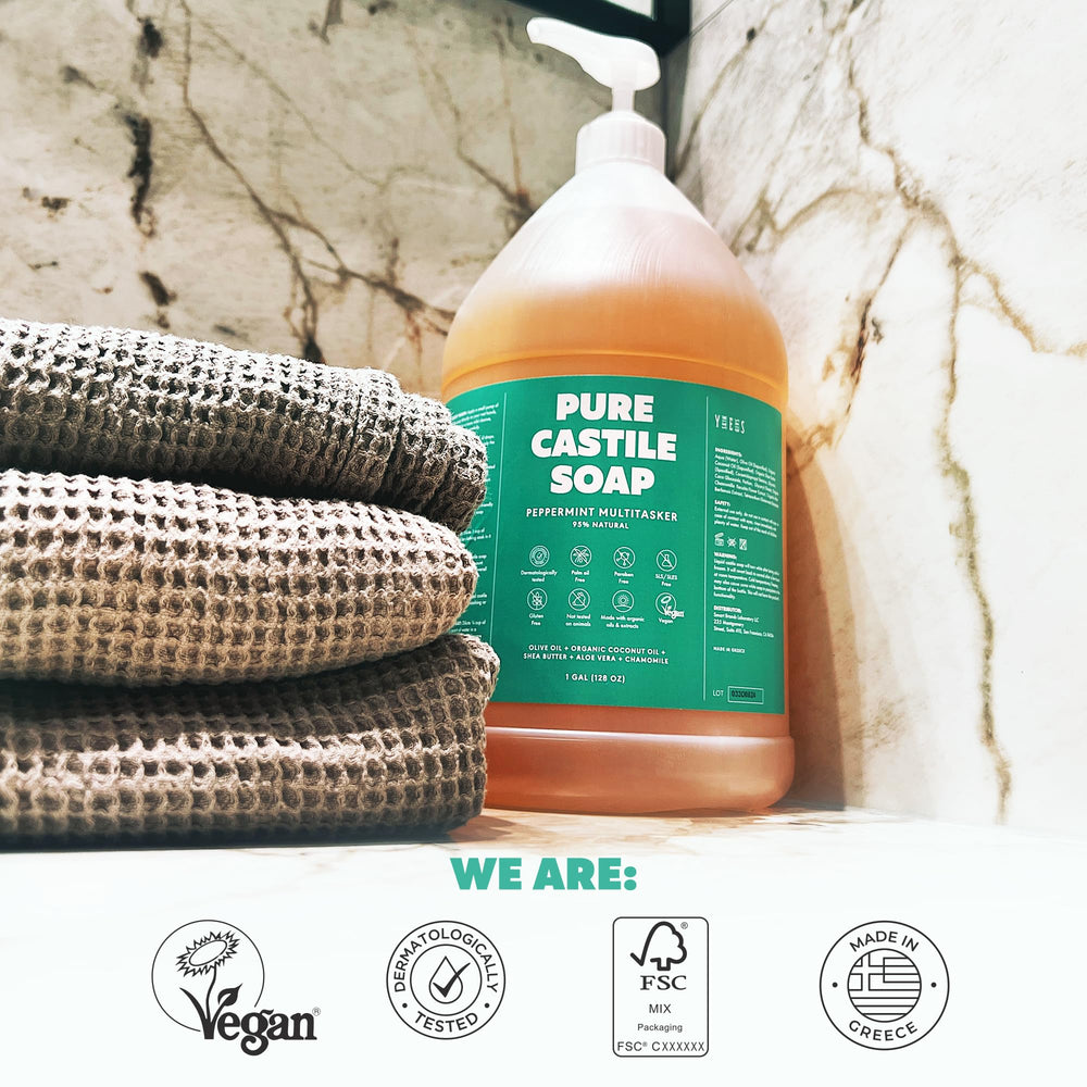 Multipurpose use of Skin Said Yes peppermint castile soap across tasks.