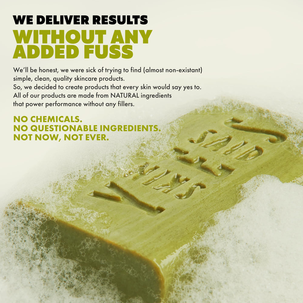 Greek-made Skin Said Yes olive oil soap bar highlighting authentic craftsmanship.