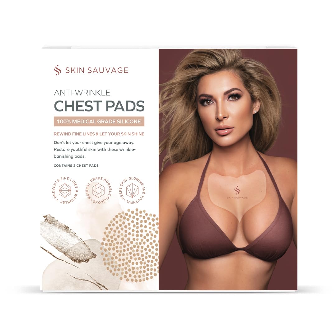 SKIN SAUVAGE chest wrinkle pad front view showing compact shape for hydration support.