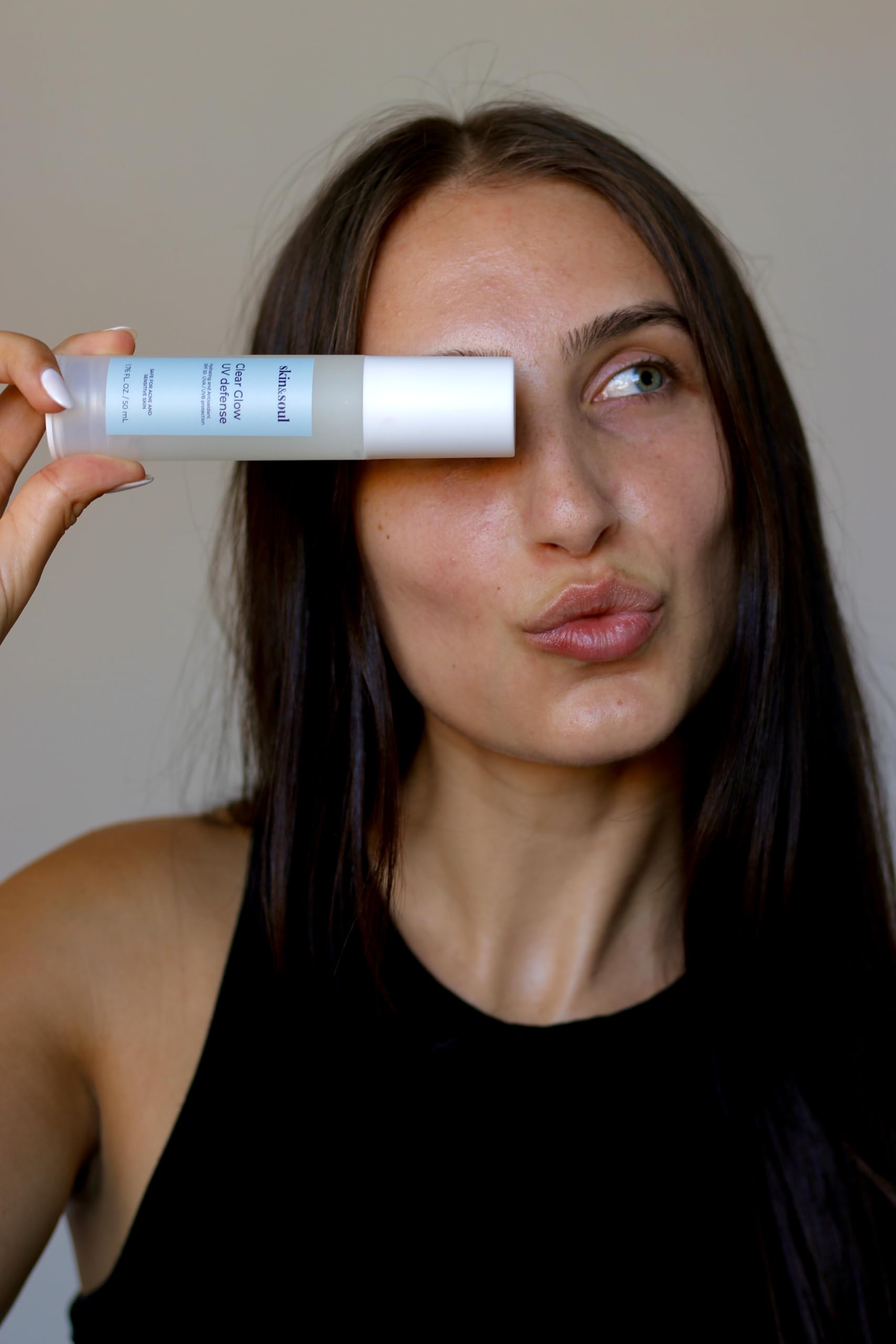 Skin & Soul Clear Glow SPF 50 makeup base ready for under-eye and foundation