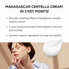 Skin1004 Centella Cream application demonstrates soothing, quick-absorb formula.