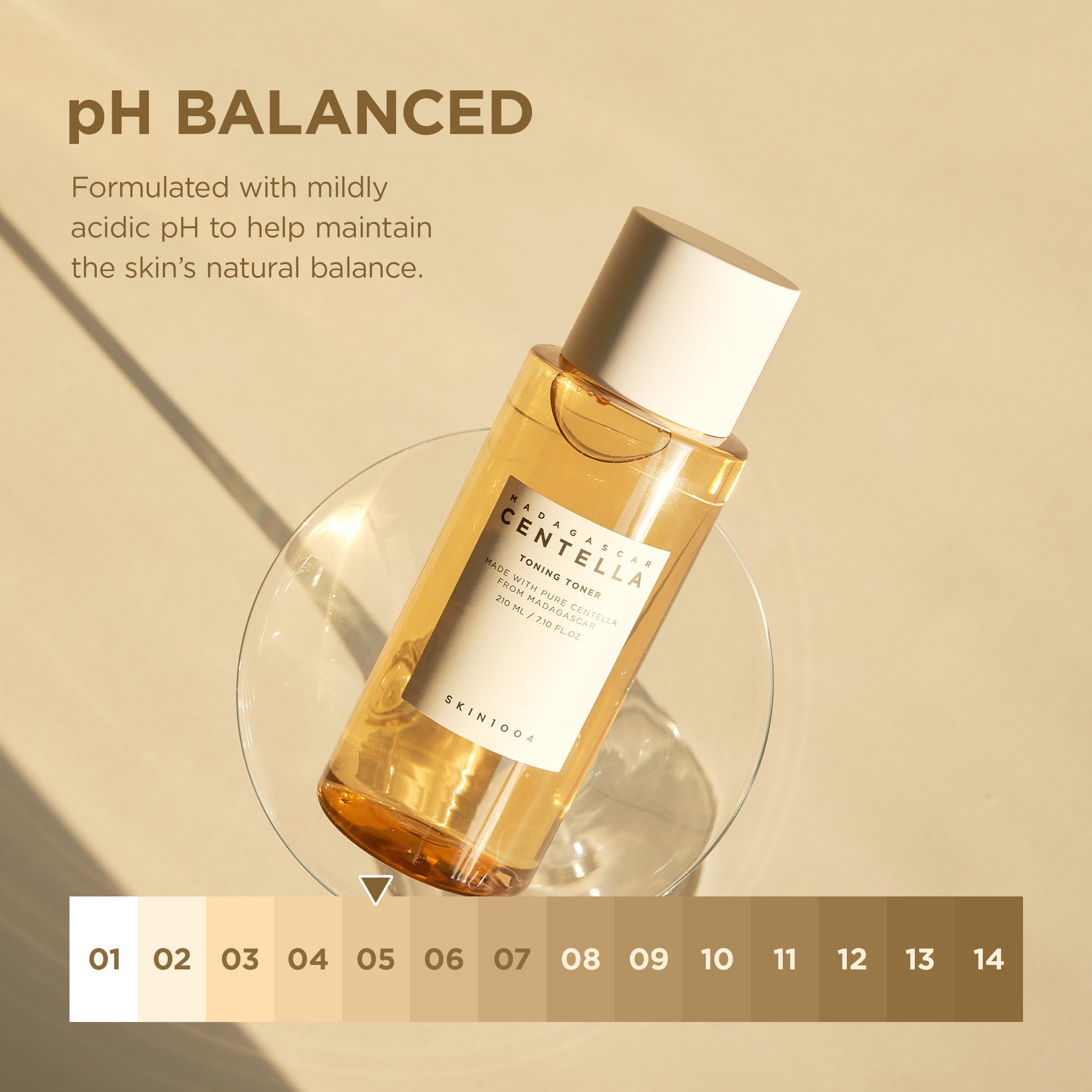 SKIN1004 Centella Toning Toner skin closeup emphasizes calming effect for sensitive skin.
