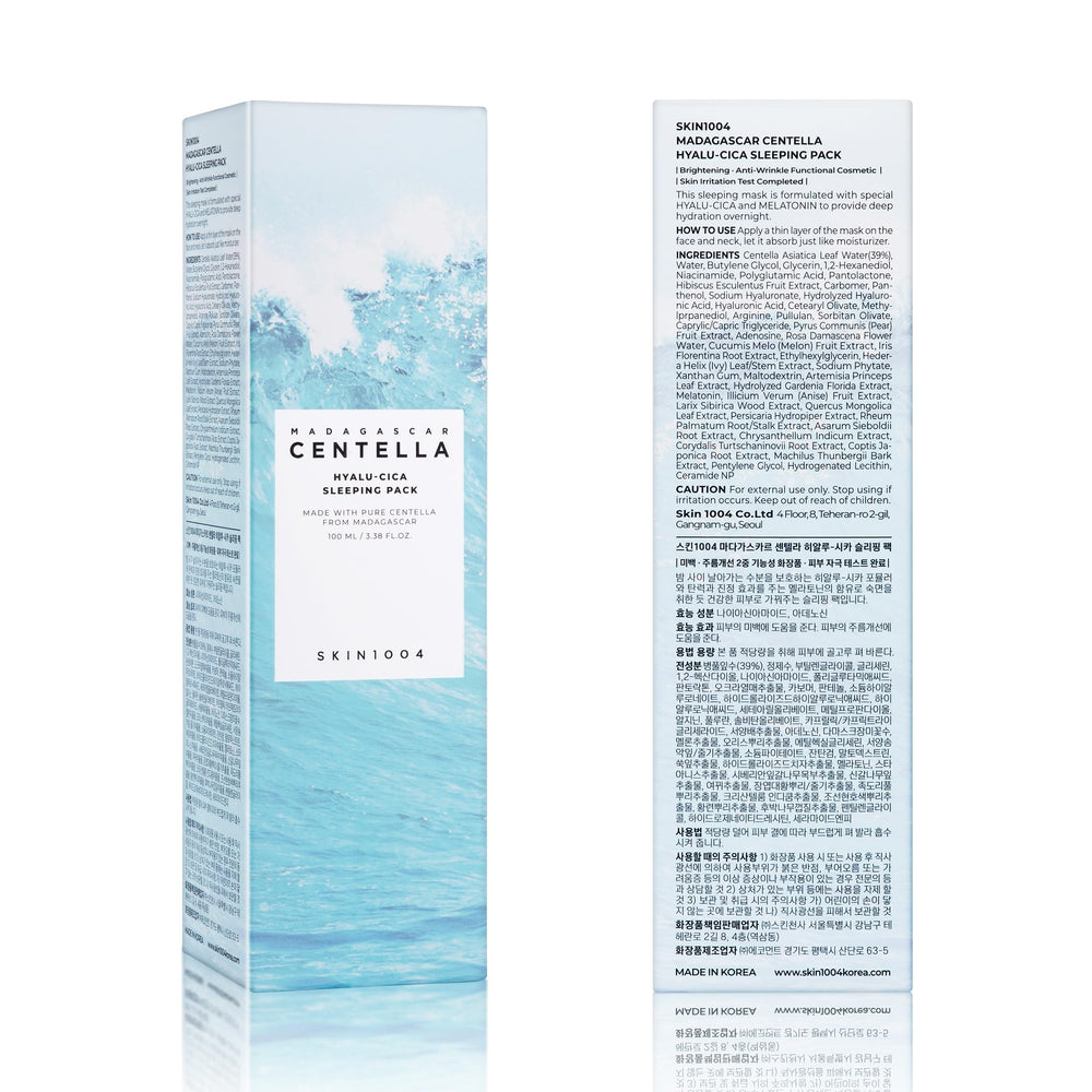 SKIN1004 Hyalu-CICA Sleeping Pack application on cheek demonstrates soft coverage