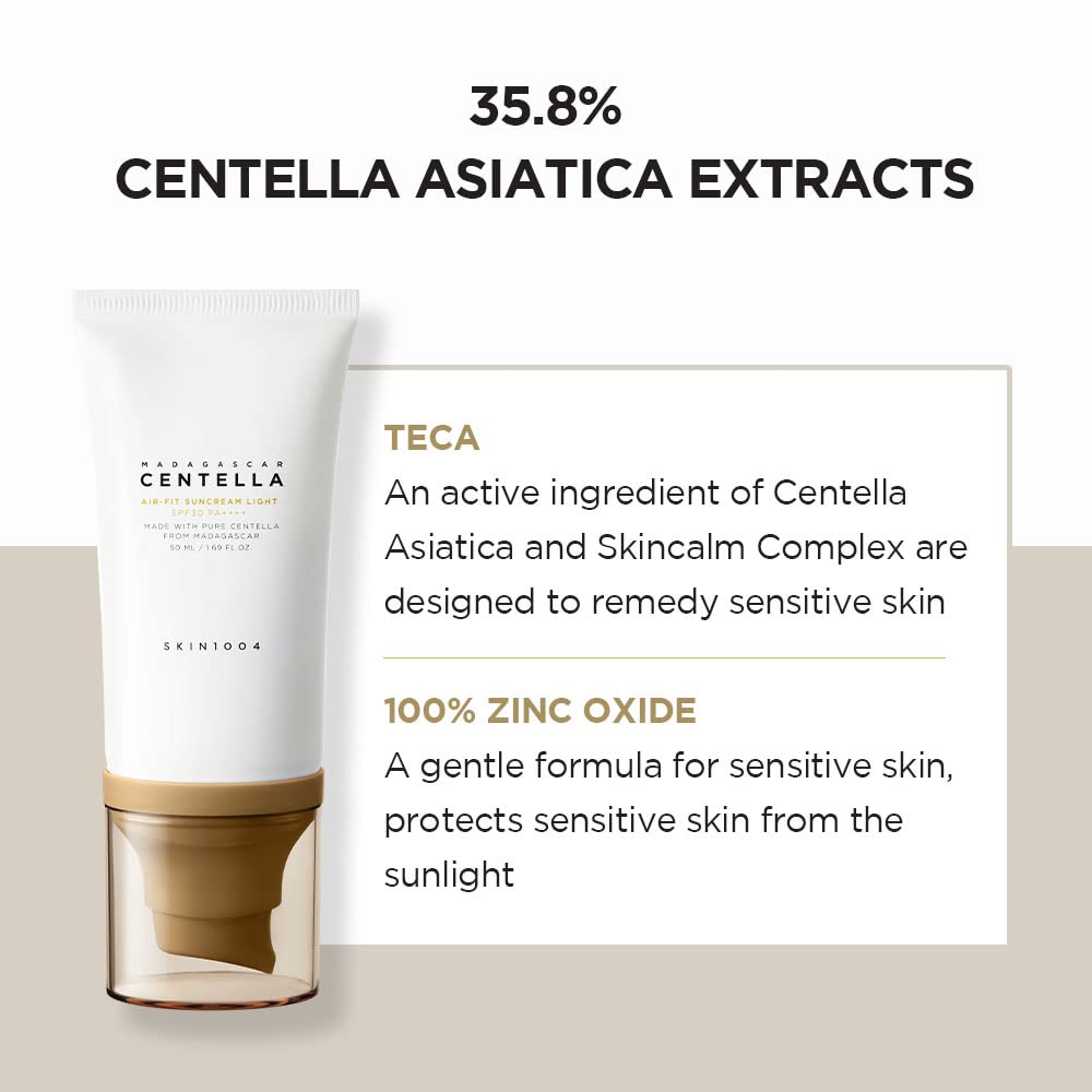 Cream being spread on skin for a light, non-greasy finish with SKIN1004