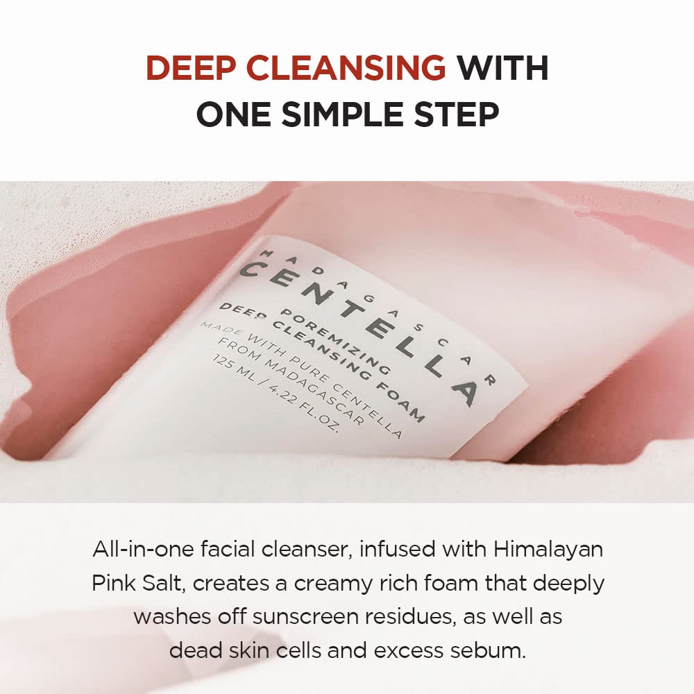 Packaging flatlay of SKIN1004 Madagascar Centella Poremizing Foam and branding