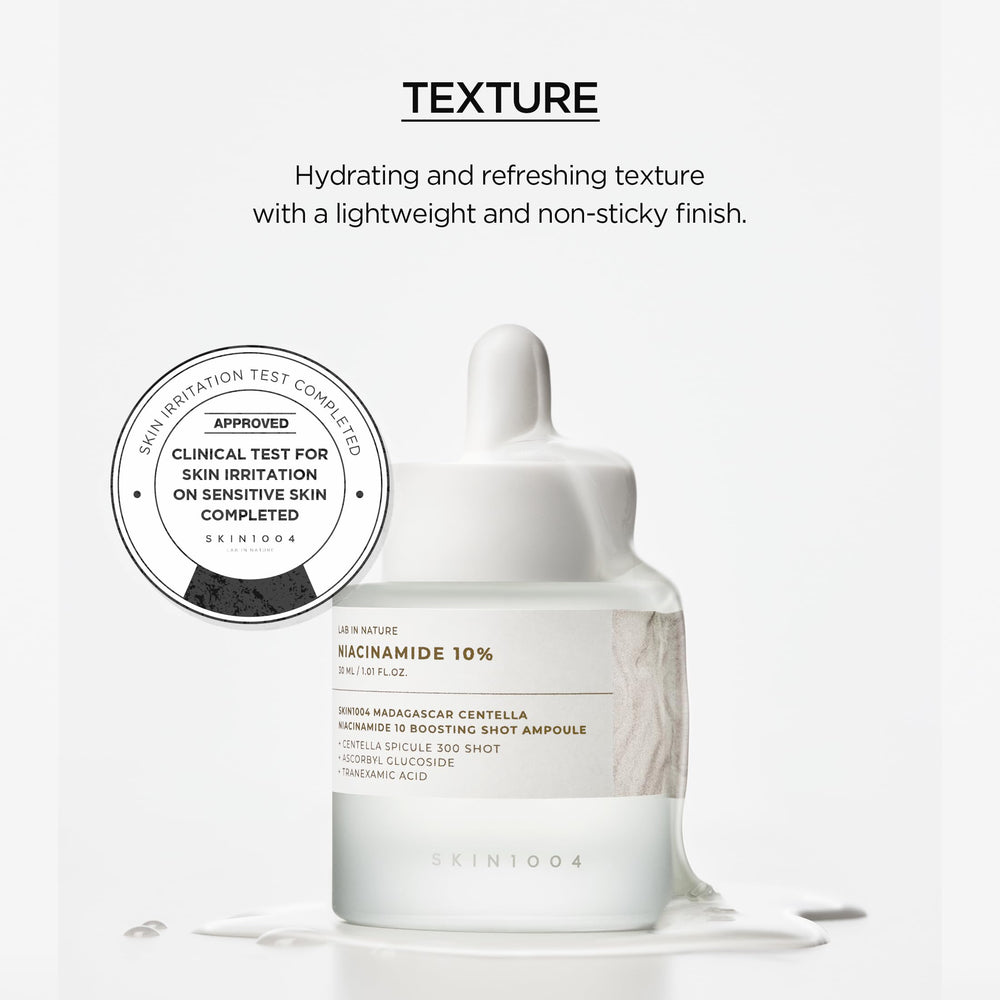 SKIN1004 Niacinamide 10% Boosting Shot face-use ready for routine care.