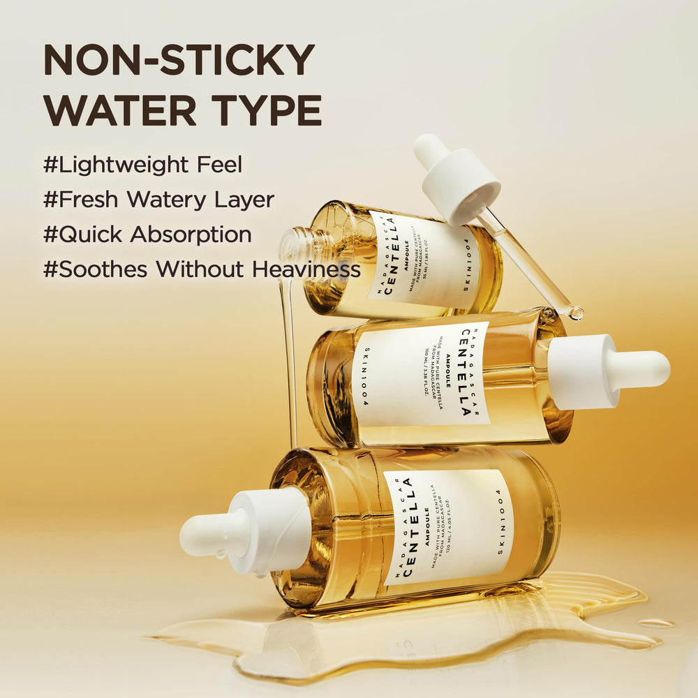 Calm, clean skin after washing with SKIN1004 Centella ampoule.