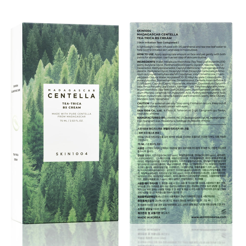 SKIN1004 Tea-Trica B5 Cream skin after use shows balance