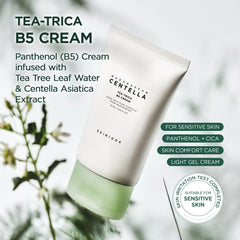 SKIN1004 Tea-Trica B5 Cream texture on hand ready for absorption