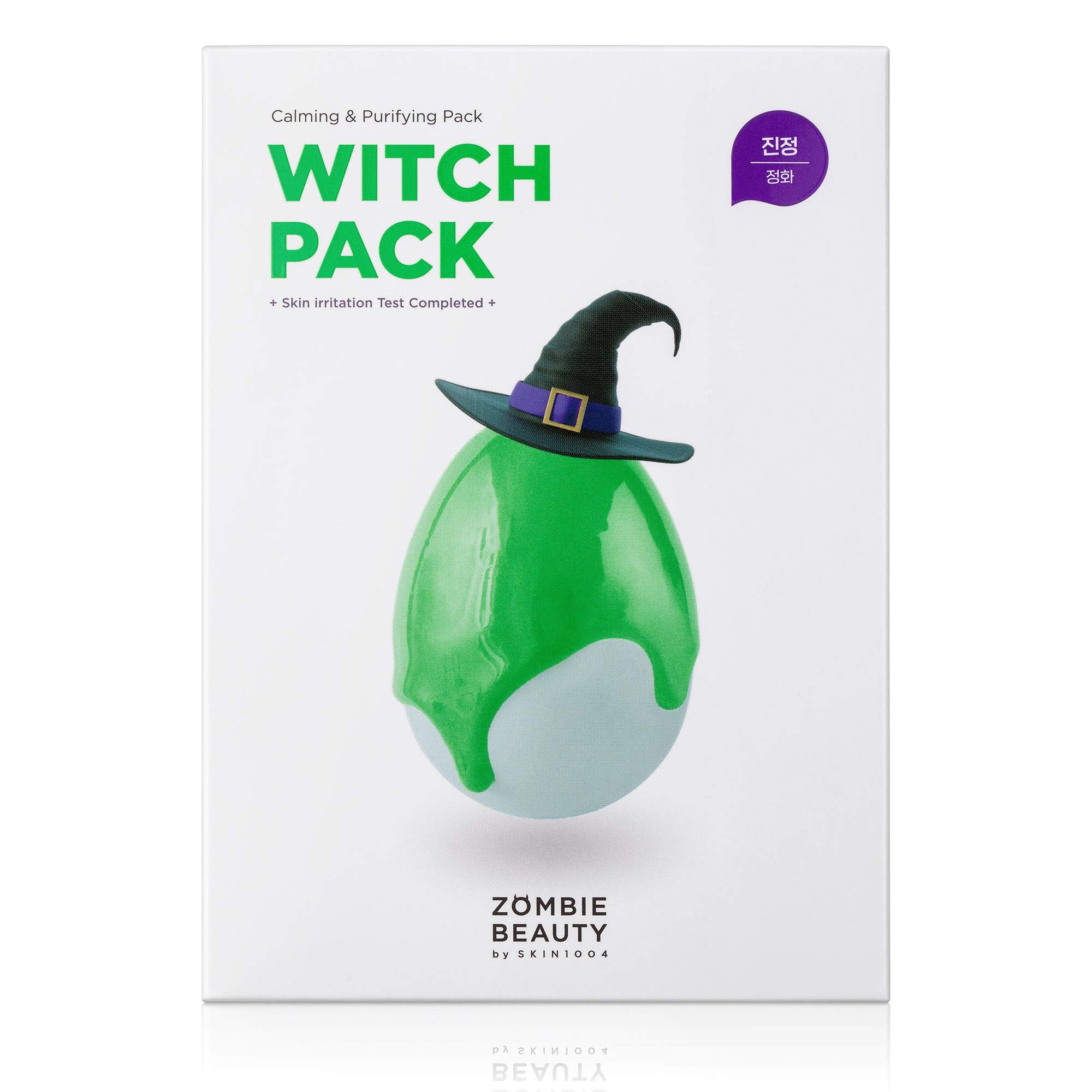 SKIN1004 Witch Pack box cover with eight hygienic, individually sealed mud sachets for easy daily use.