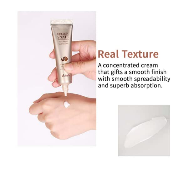 Macro view emphasizing 56% snail extract in SKIN79 eye cream.