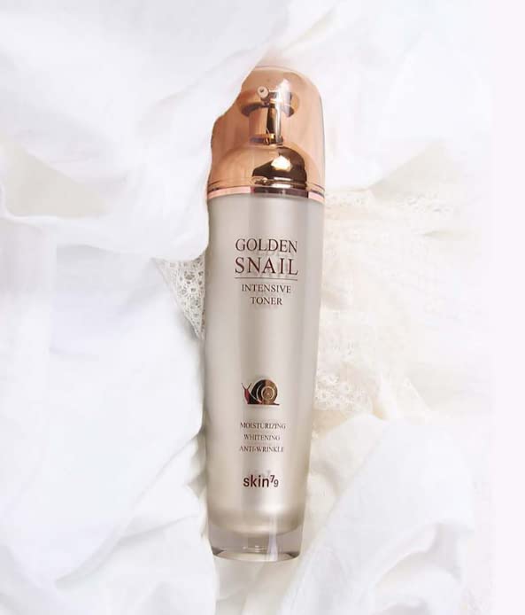 Close-up of SKIN79 Golden Snail Intensive Toner texture showing rich hydration and smooth finish.