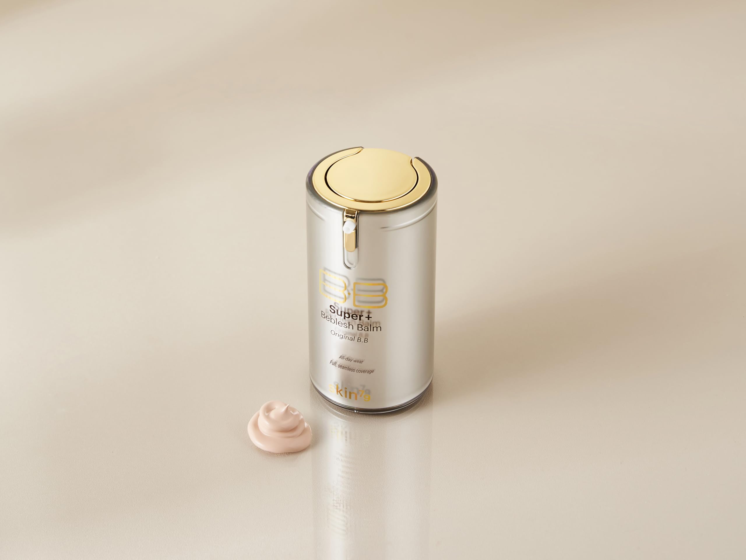 BB cream on dry skin in natural beige shade demonstrating moisture-friendly coverage
