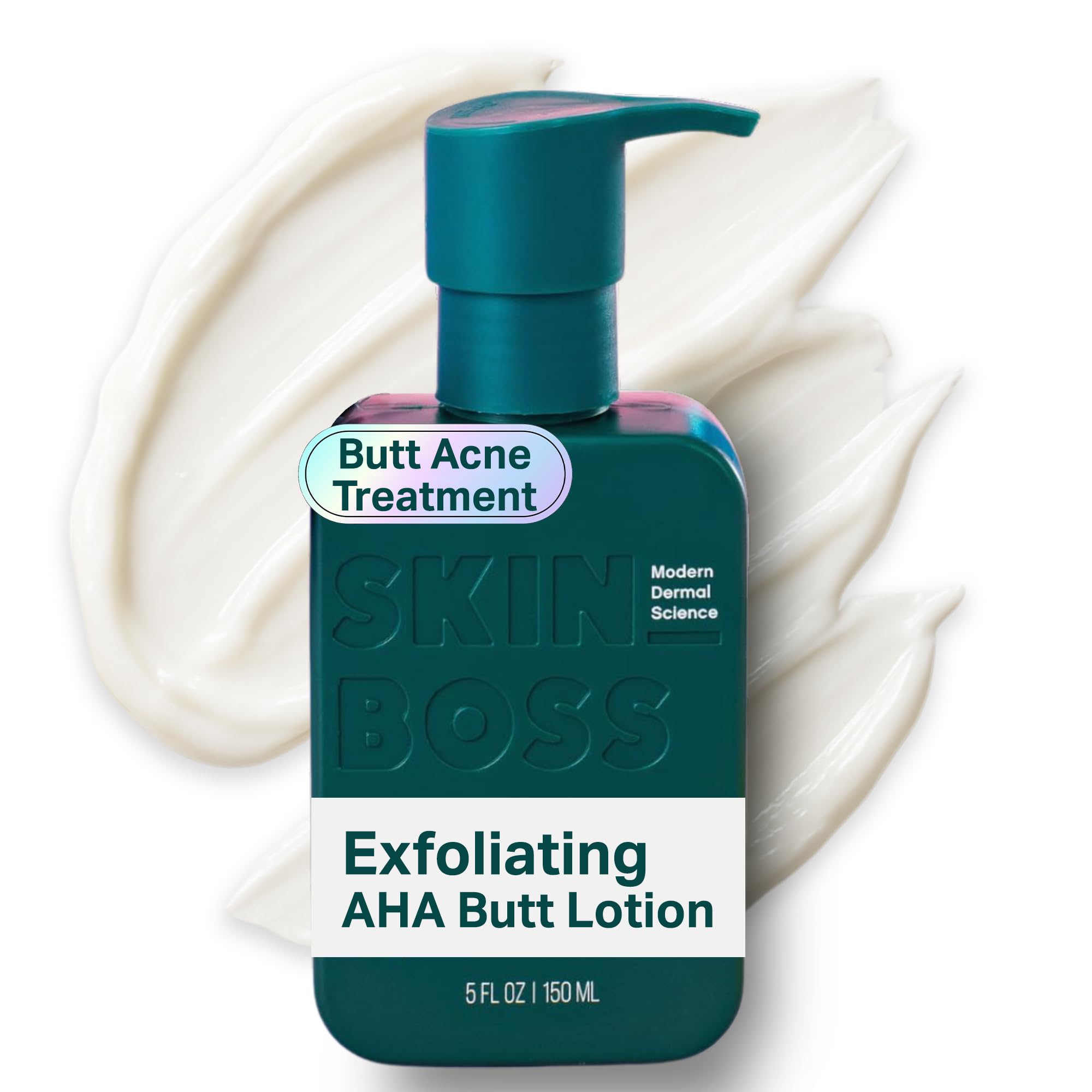 SKINBOSS Butt Acne Clearing Treatment bottle showing fast-absorbing formula