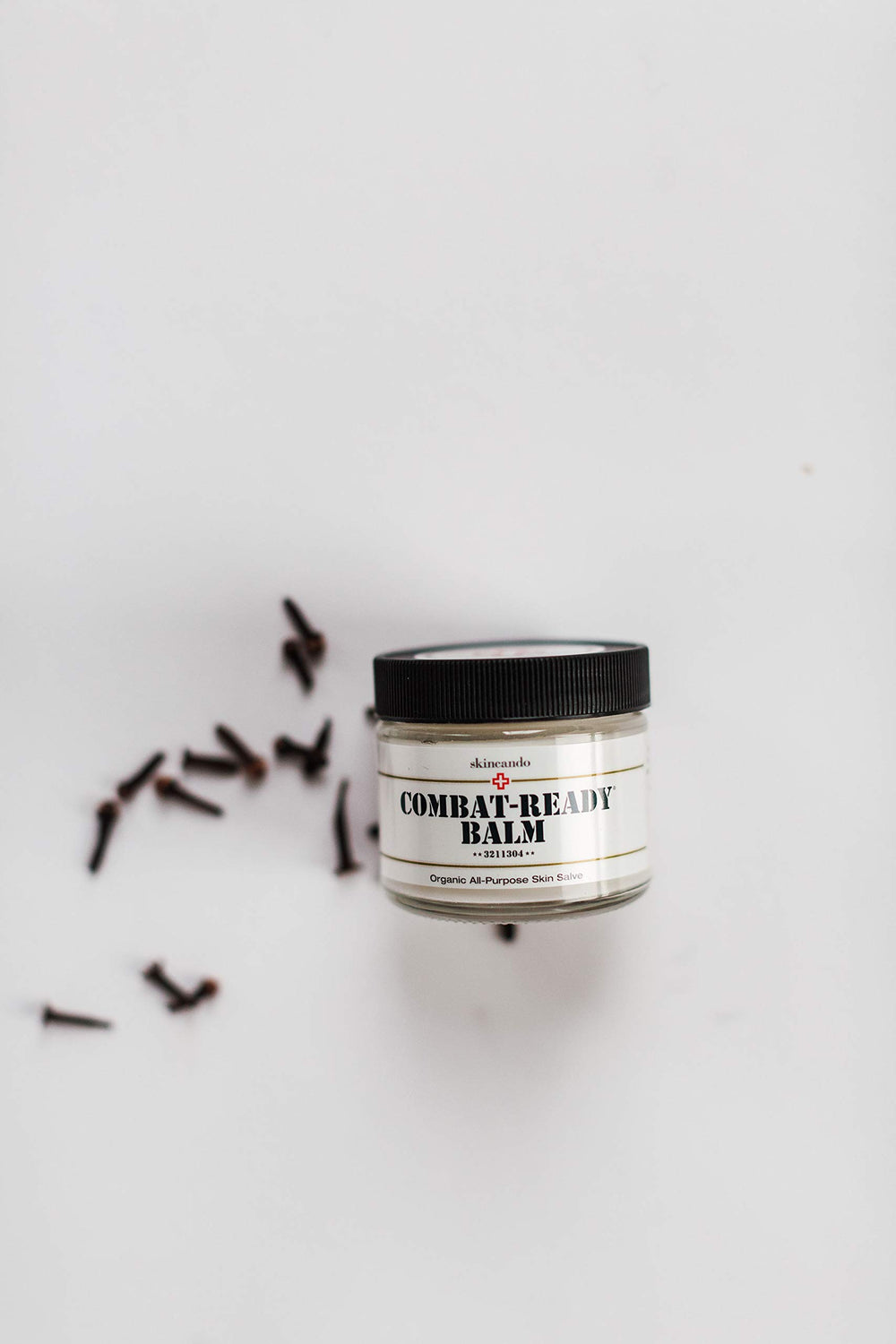 Skincando Combat Ready Skin Balm texture swatch demonstrates rich, non-greasy hydration