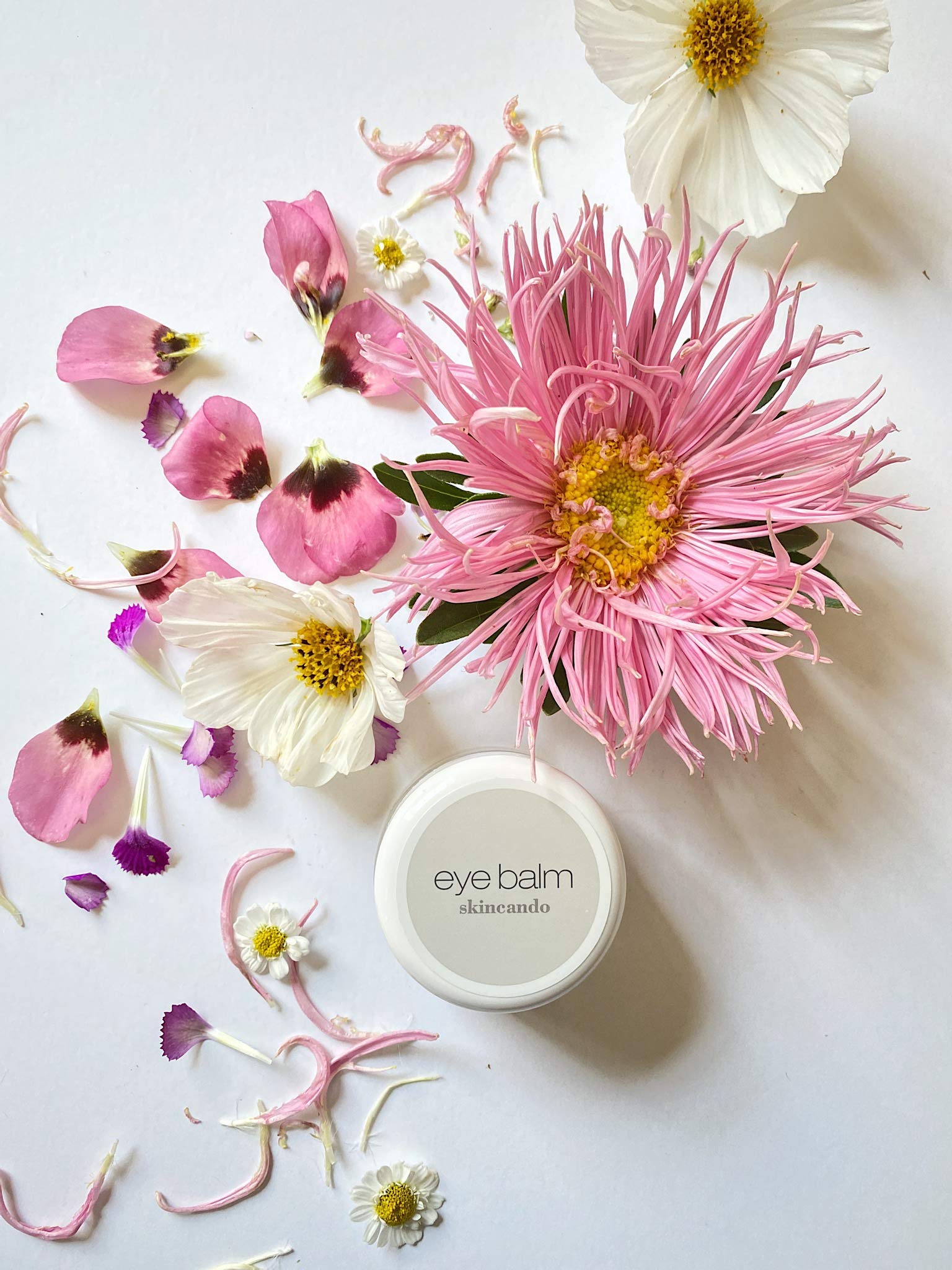 Skincando Eye Balm coconut oil base nourishes dry under-eye skin.