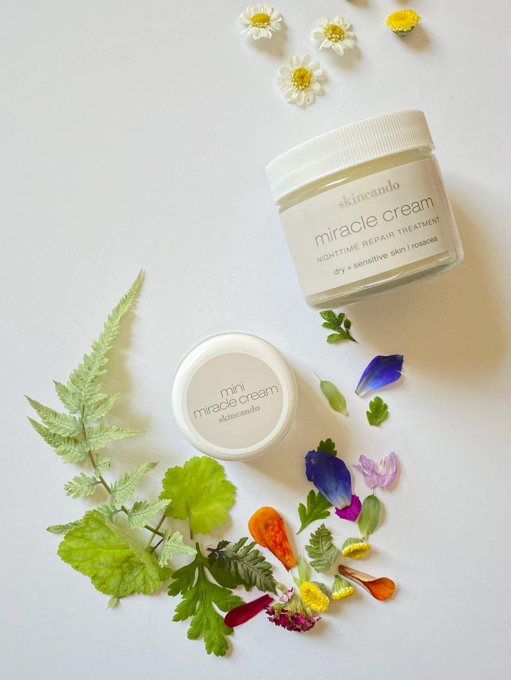 Skincando Miracle Moisturizer Cream texture swatch reveals creamy, non-greasy feel.