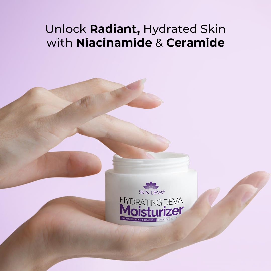 SKIN DEVA hydrating moisturizer bottle back label showing ingredients