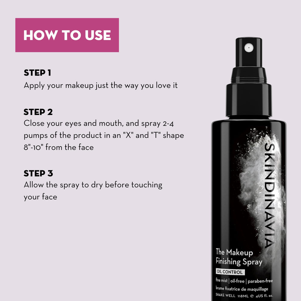 Skindinavia Oil Control Finishing Spray mist supports oil control all day.
