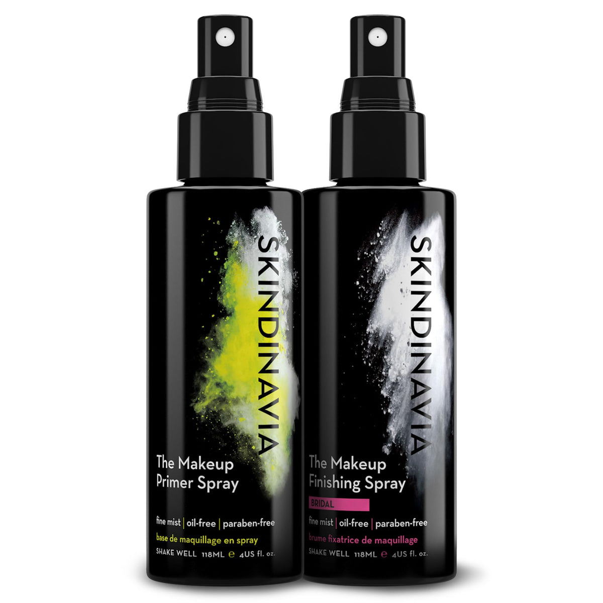 SKINDINAVIA primer spray bottle creates a smooth base with a light, water-resistant feel.
