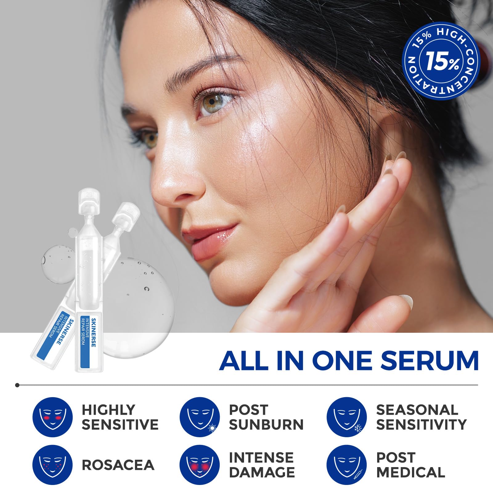 Hygienic BFS filling packaging detail for Skinerse serum