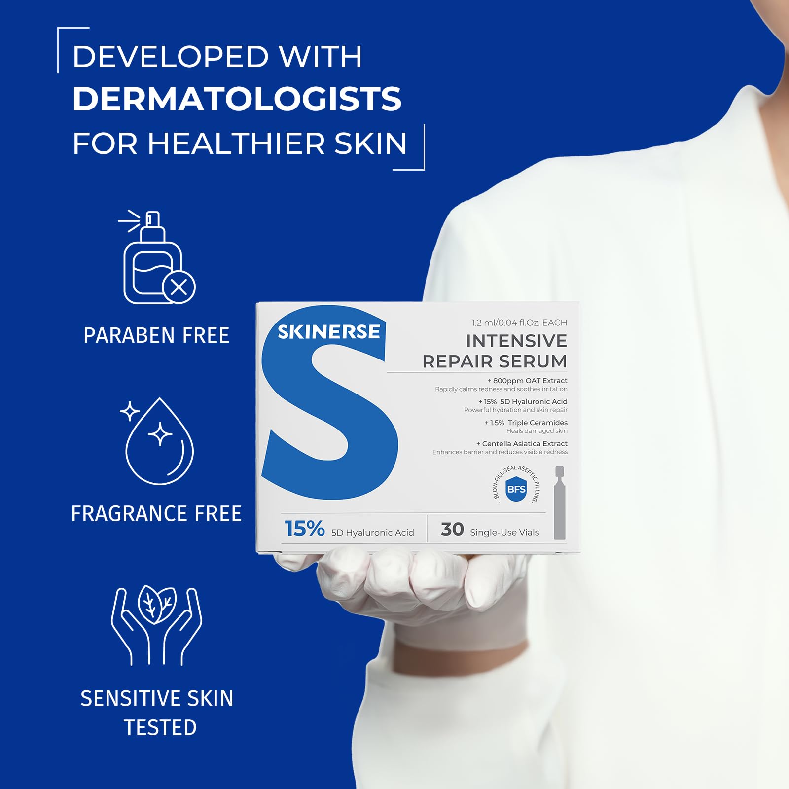 Lightweight non-sticky serum during application by Skinerse