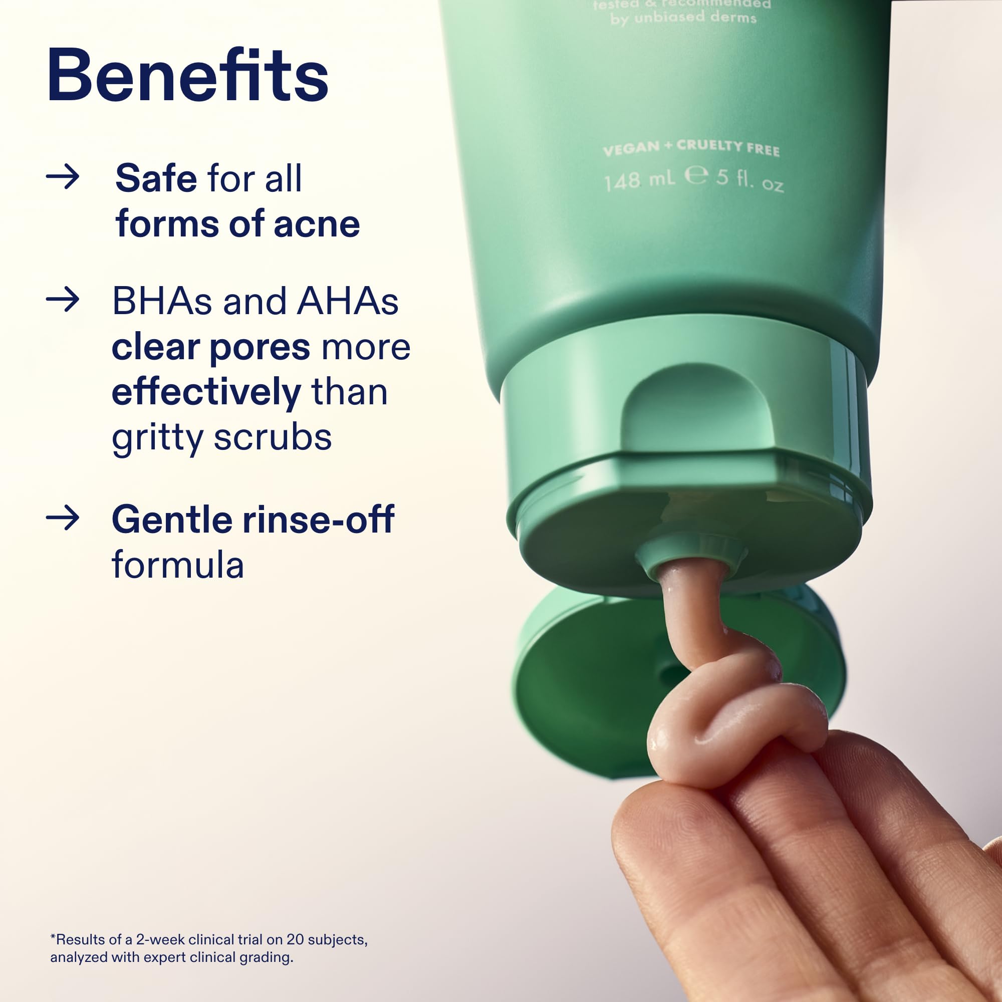 Applying Skinfix 2% BHA Cleanser on damp skin to create a light lather