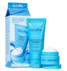 Skinfix Barrier Buddies Foaming Oil Cleanser shown with rich lather for gentle cleansing.