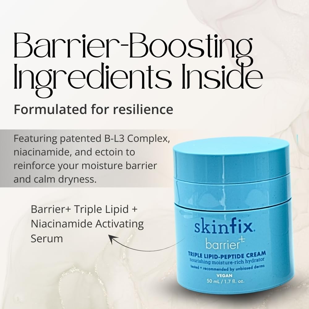 Skinfix Barrier Bundle Cream triple lipid tube, intense hydration strengthens the skin barrier