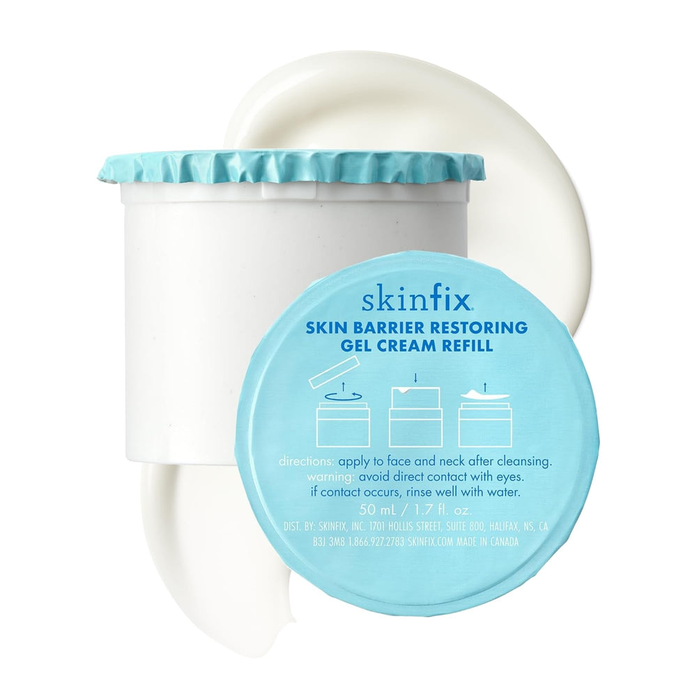 Skinfix Skin Barrier Gel Cream jar close-up showing silky texture and hydration