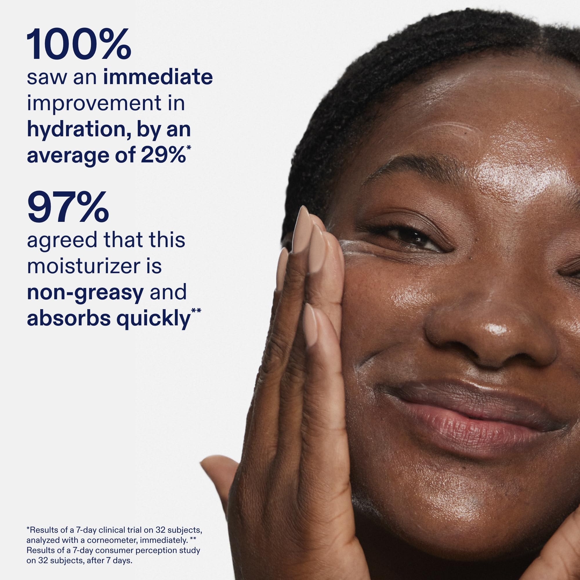 Skinfix gel cream on face delivers a non-greasy finish after application