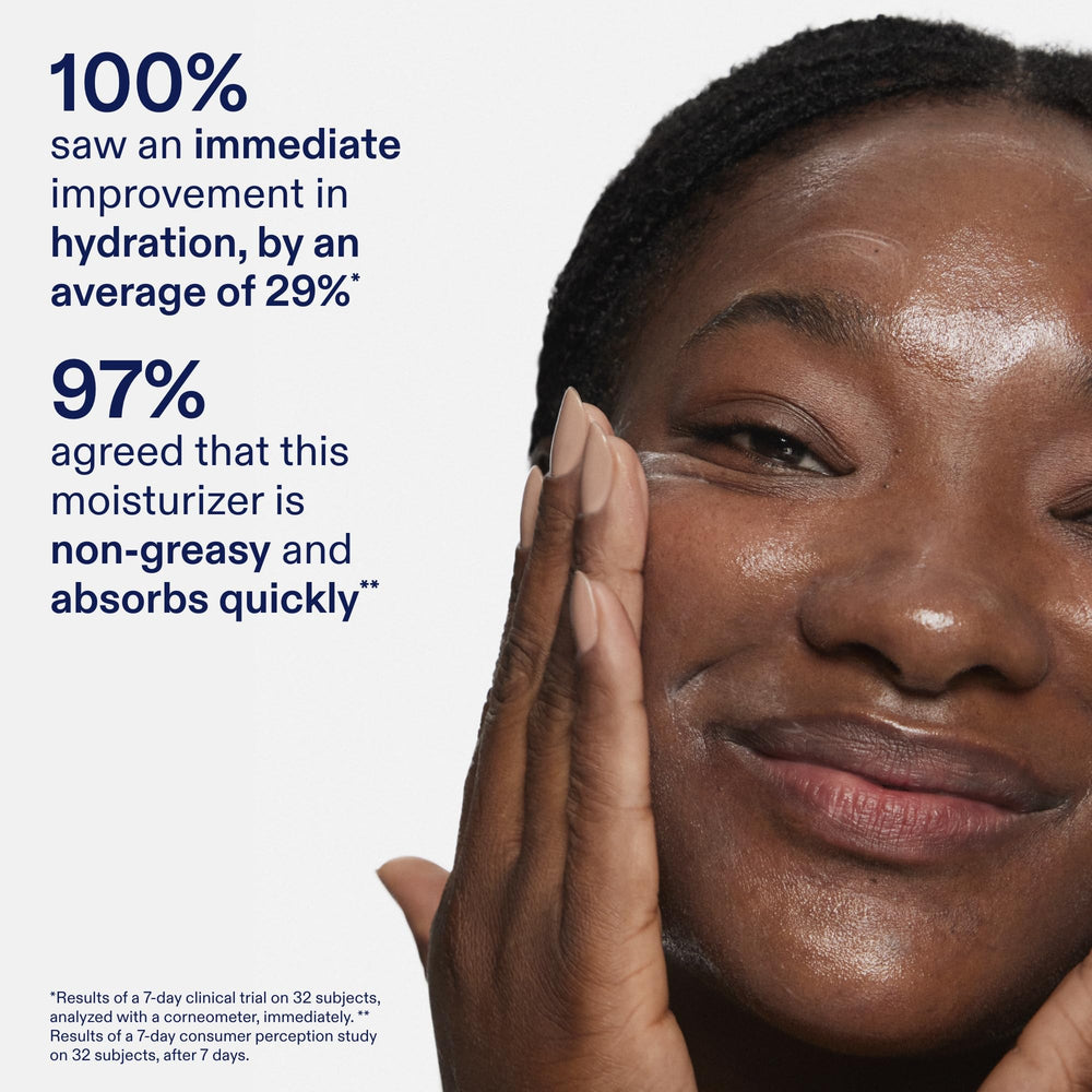 Skinfix gel cream on face delivers a non-greasy finish after application