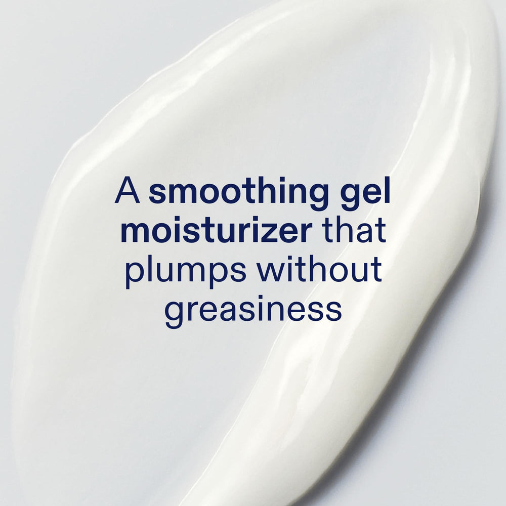 Skinfix gel cream texture close-up highlights silky absorption and plump skin.