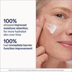 Hands applying Skinfix cream shows quick absorption and dewy hydration