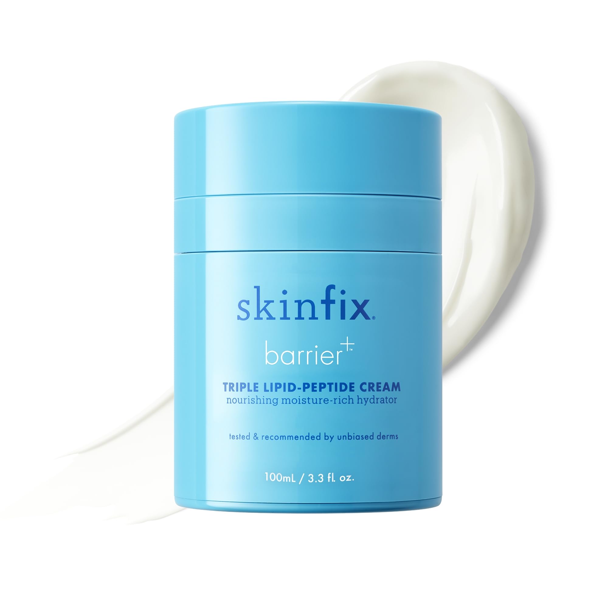 Skinfix Triple Lipid-Peptide Cream jar showing rich hydration for dry skin