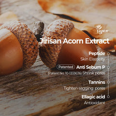 SKINFOOD 1957 Acorn Pore Daily Mask ingredients: acorn extract provides antioxidant nourishment.