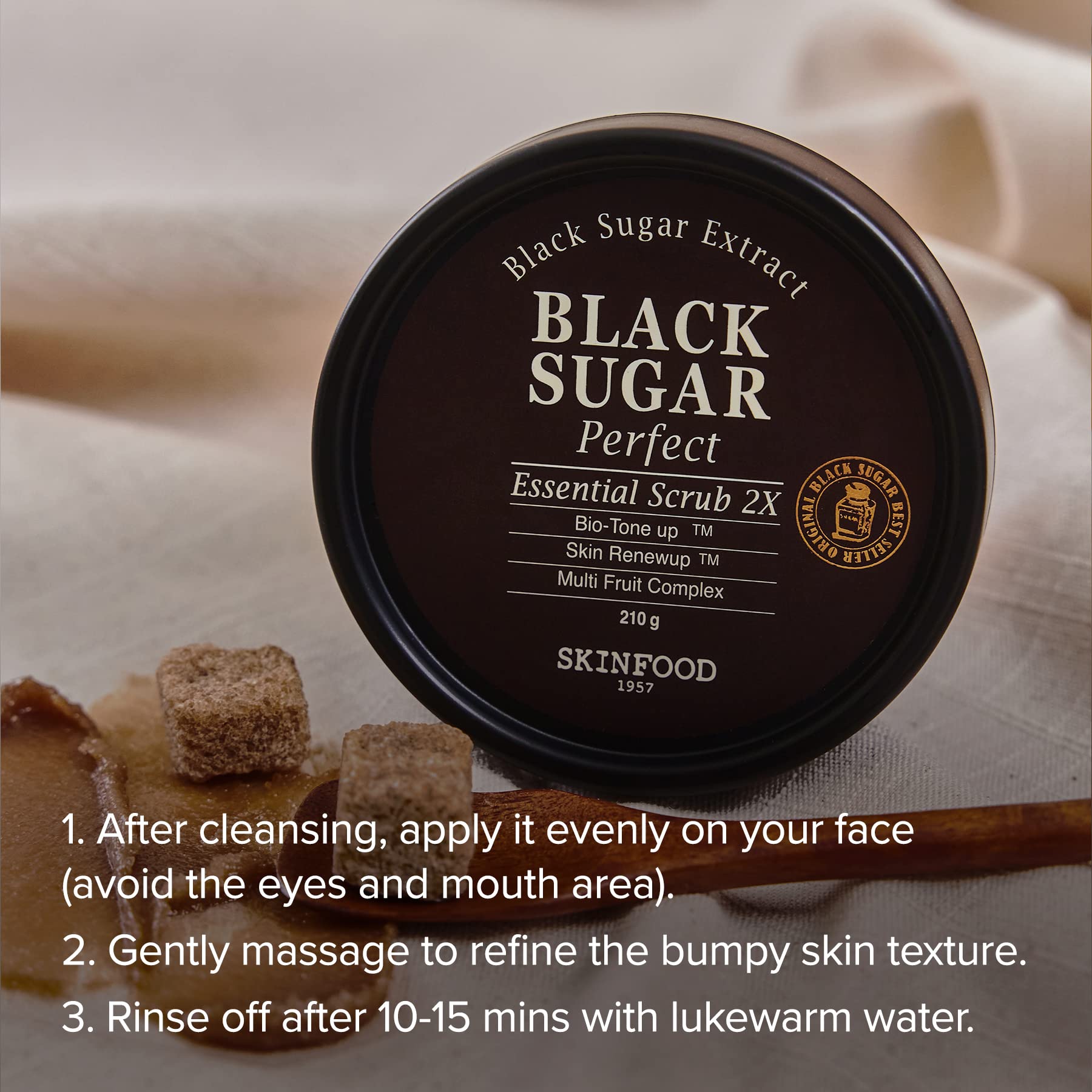 Packaging of SKINFOOD 1957 Black Sugar Mask with eco-friendly design