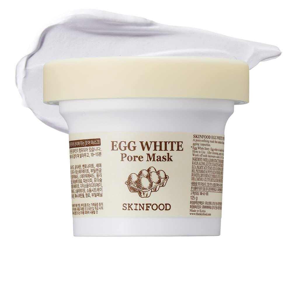 SKINFOOD 1957 Egg White Pore Mask jar highlights pore-tightening clay formula