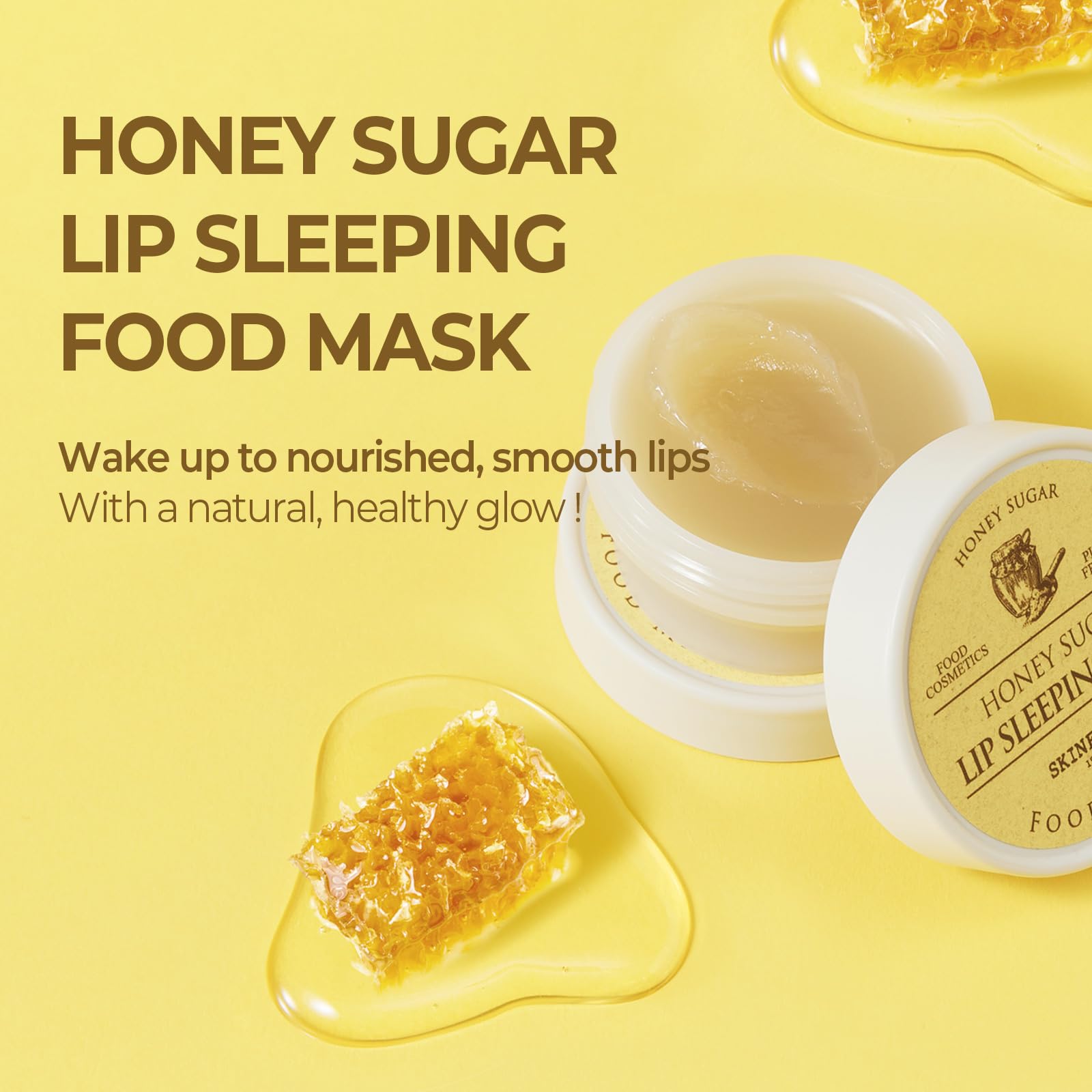 Close-up texture of Honey Sugar Lip Sleeping Mask showing thick balm.