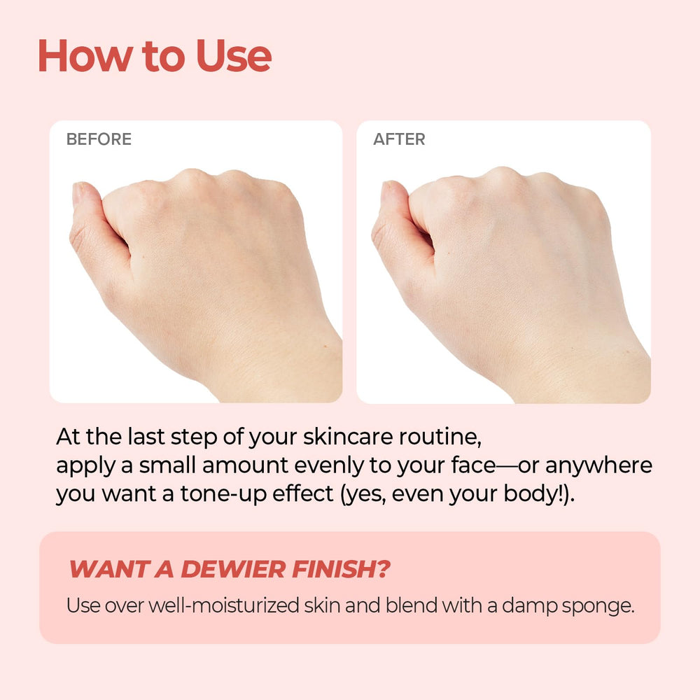 SKINFOOD Peach Cotton Tone Up Cream on redness-prone areas for calm tone