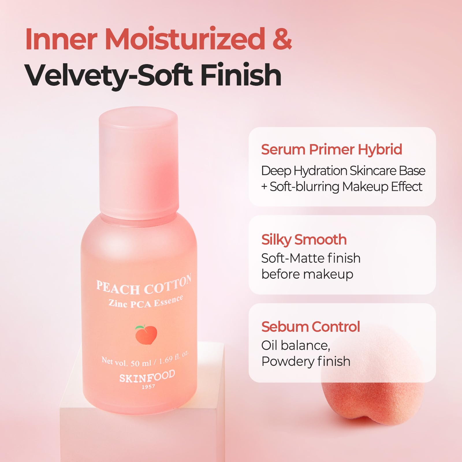 Primer on skin demonstrating pore blur and matte finish