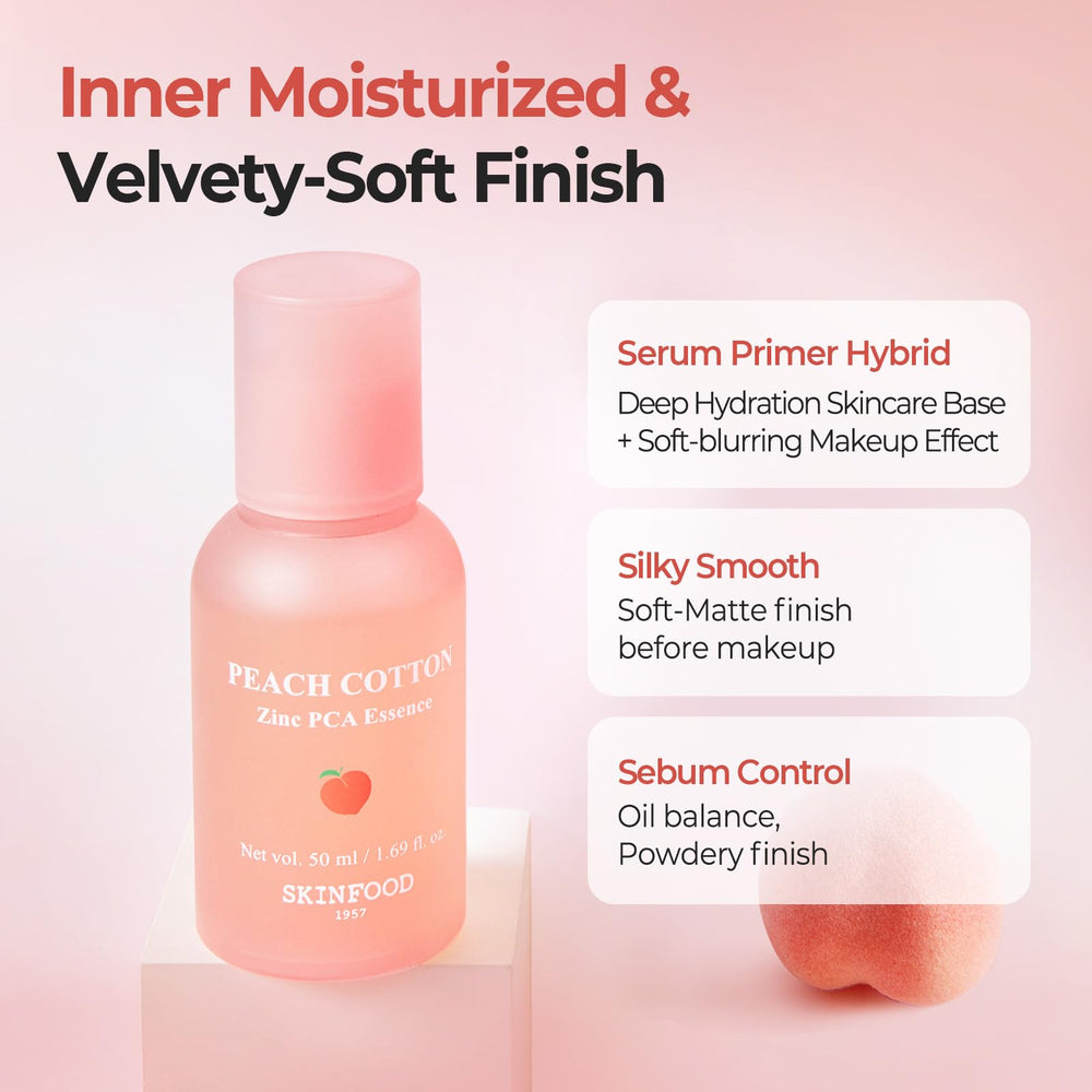 Primer on skin demonstrating pore blur and matte finish