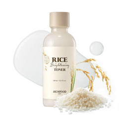 SKINFOOD 1957 Rice Brightening Toner bottle close-up for hydrated, glowing skin.