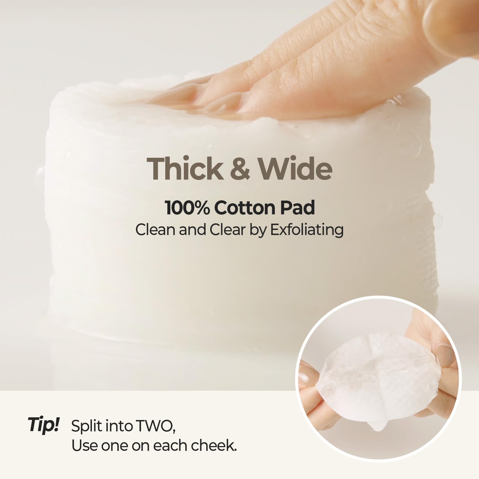 SKINFOOD Rice Brightening Toner Pad applied on face for even tone and hydration