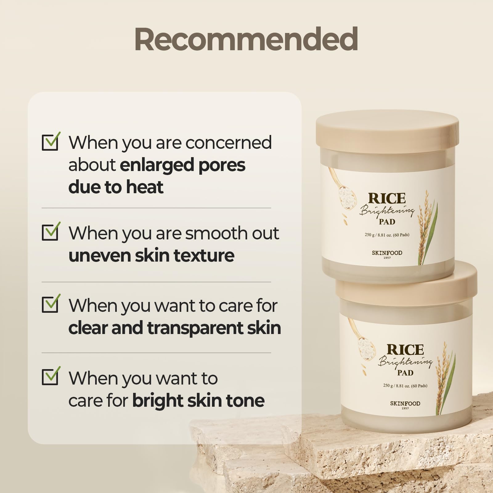 Morning routine with pad used as toner for a radiant look