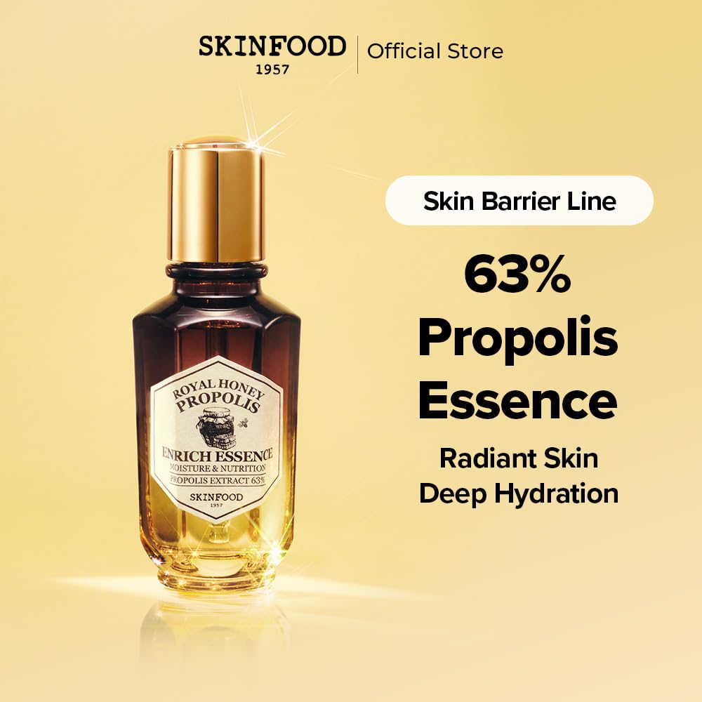 Dropper releasing the SKINFOOD serum onto skin for quick absorption