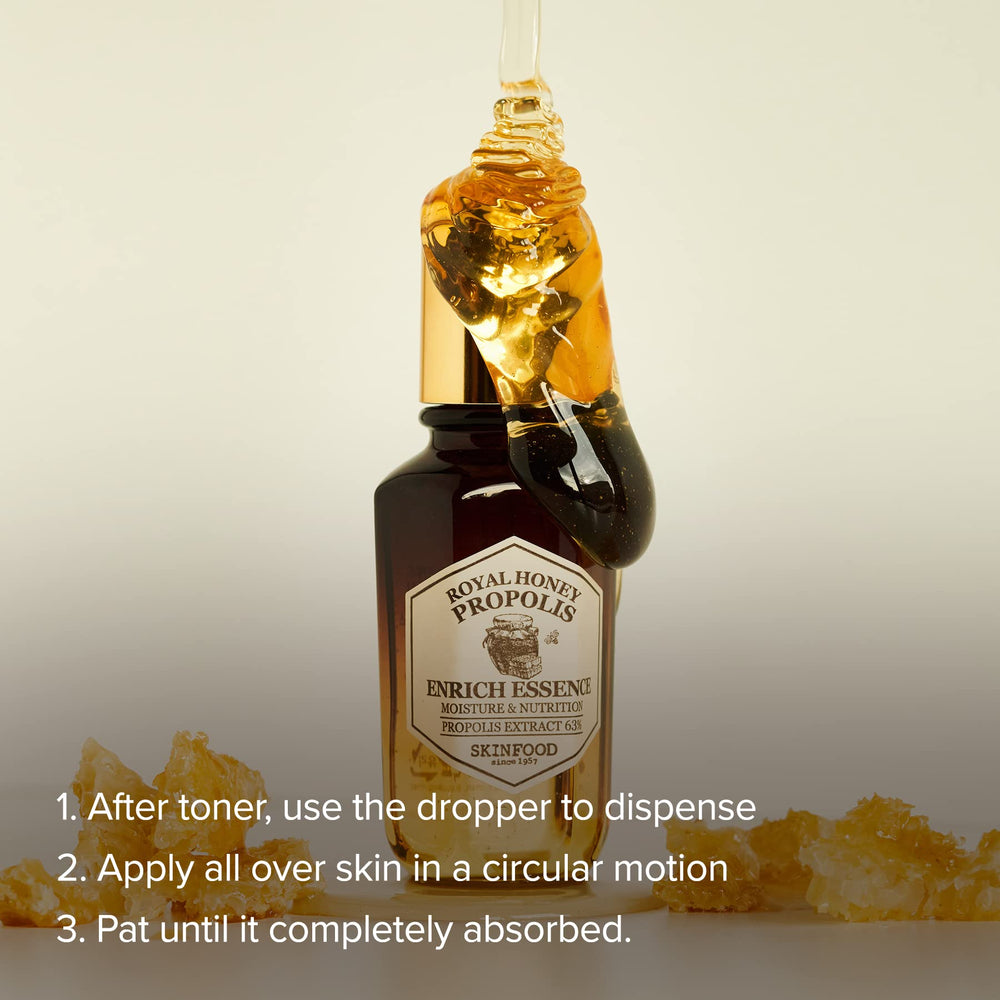 Serum applied on the face to boost radiance with SKINFOOD 1957