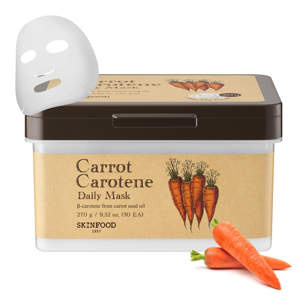 SKINFOOD Carrot Carotene Daily Mask bulk pack front view highlighting quick hydration