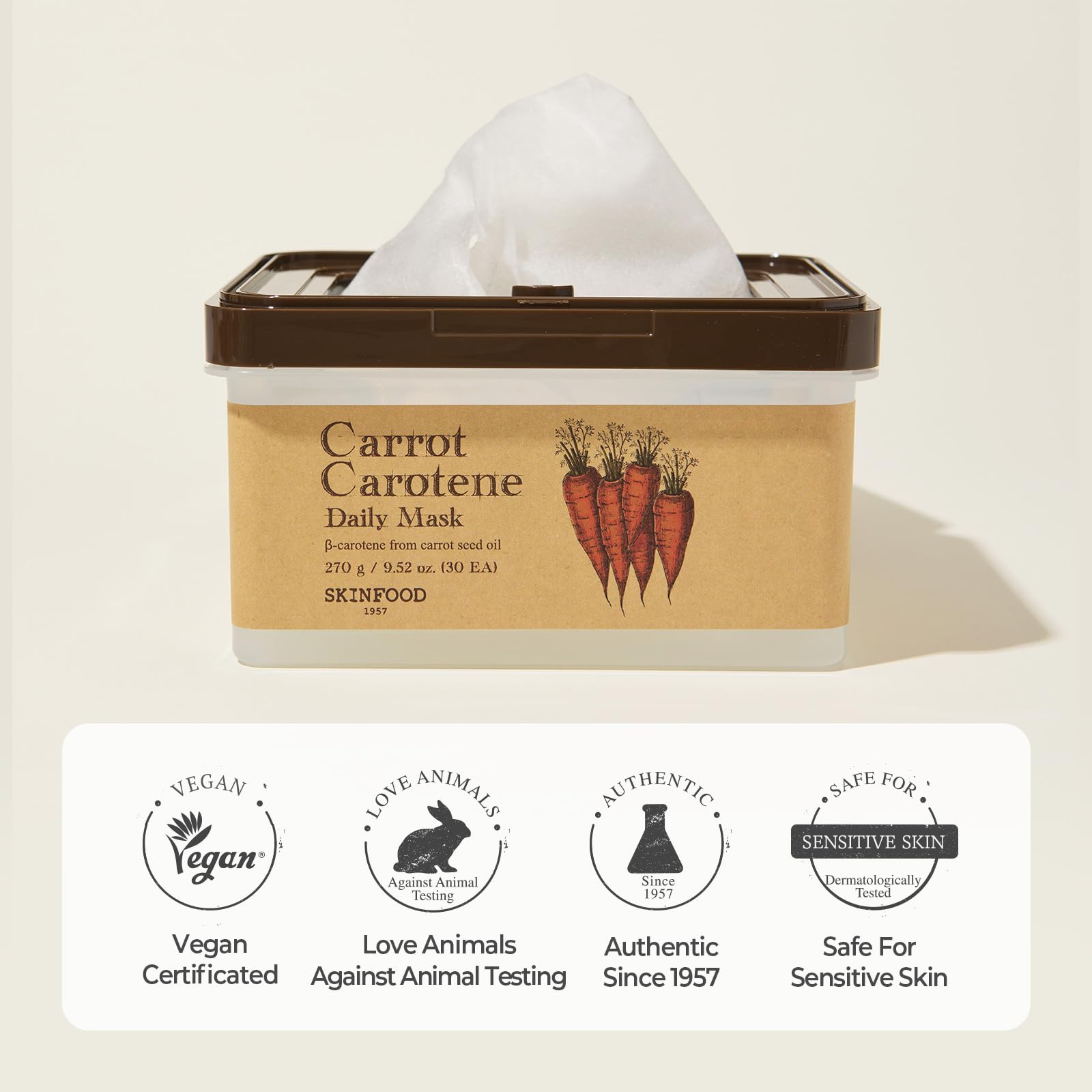 SKINFOOD Carrot Carotene Daily Mask after-use glow and refreshed look